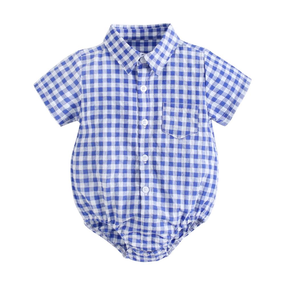 Baby Boy Button Up Bodysuit w/ Collar (6-18M)