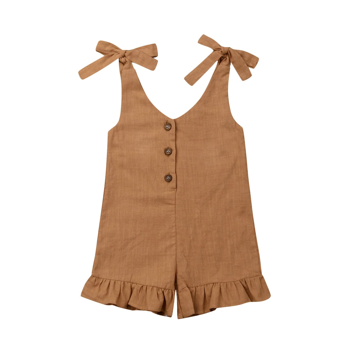 Girls Linen Ruffle Romper (24m-5T)