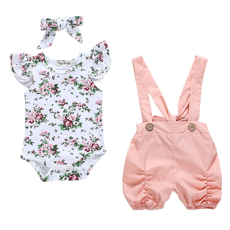 Baby Girl Ruffle Romper Set w/ Matching Headband (24M)