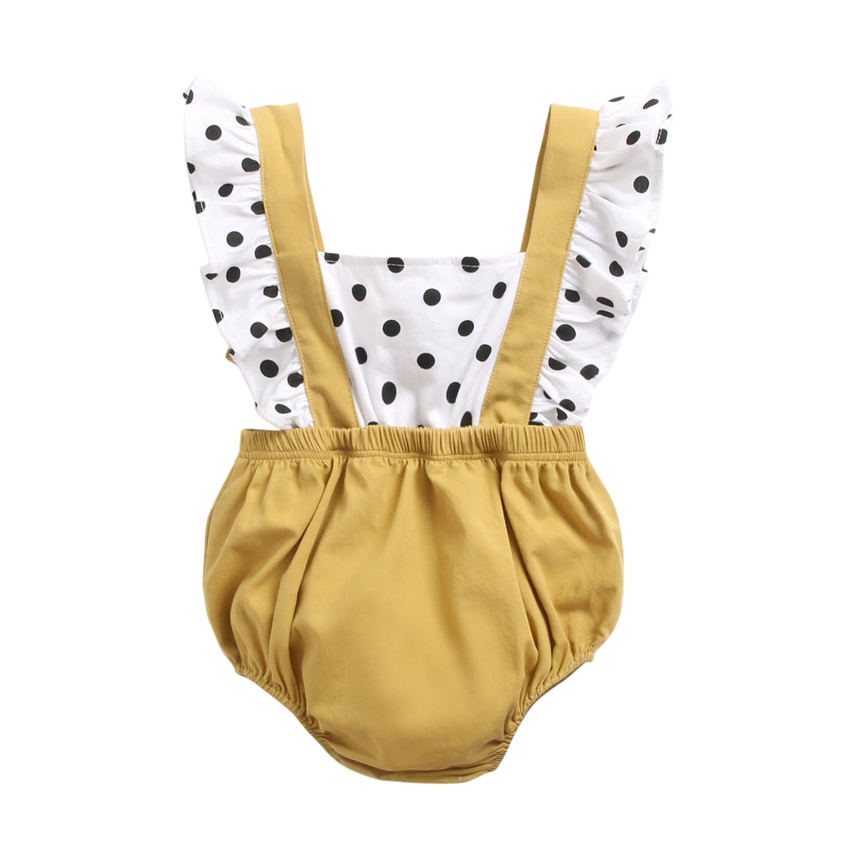 Baby Girl Ruffle Body Suit: Polka Dot (0-18m)