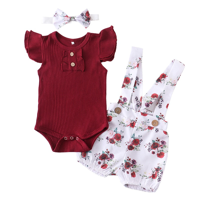 Baby Girl Ruffle Romper Set w/ Matching Headband (24M)