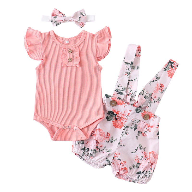 Baby Girl Ruffle Romper Set w/ Matching Headband (24M)