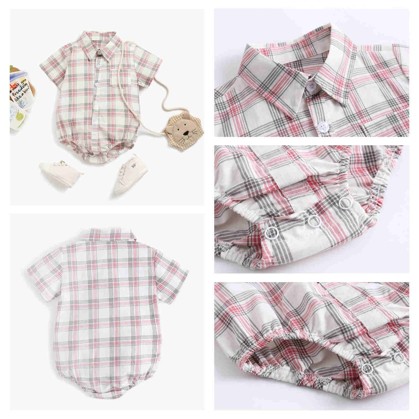 Baby Boy Button Up Bodysuit w/ Collar (6-18M)