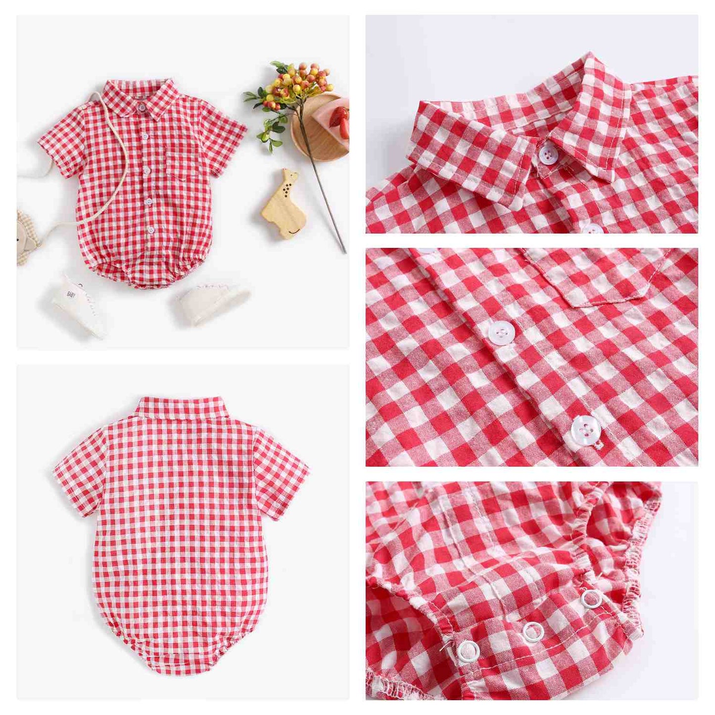 Baby Boy Button Up Bodysuit w/ Collar (6-18M)