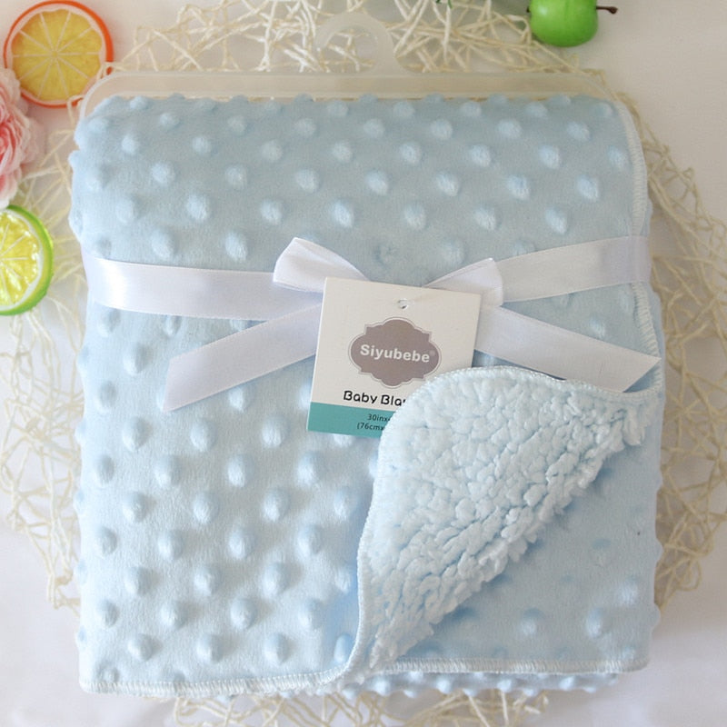 Double Layer Fleece Baby Blankets (Multiple Style/Color Options)