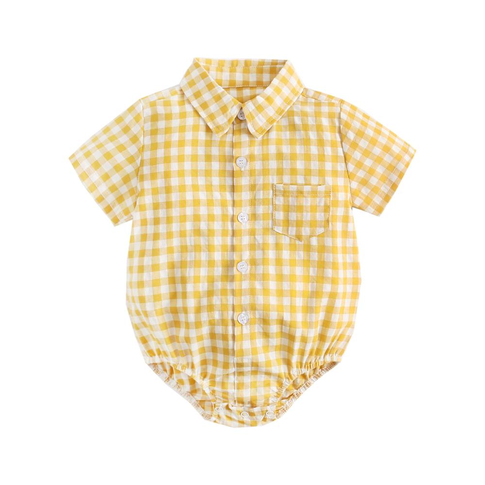 Baby Boy Button Up Bodysuit w/ Collar (6-18M)