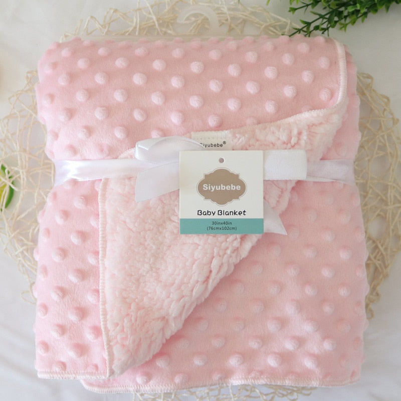 Double Layer Fleece Baby Blankets (Multiple Style/Color Options)