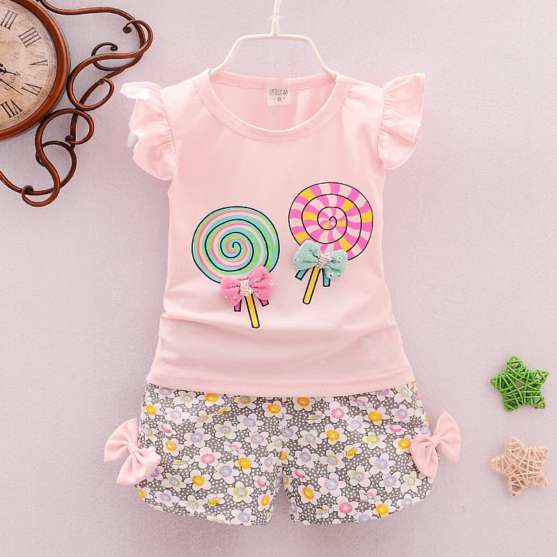 Girl's 2-Piece Short Sets (Size 6 Month-5T)