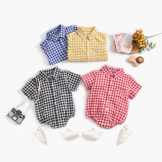 Baby Boy Button Up Bodysuit w/ Collar (6-18M)