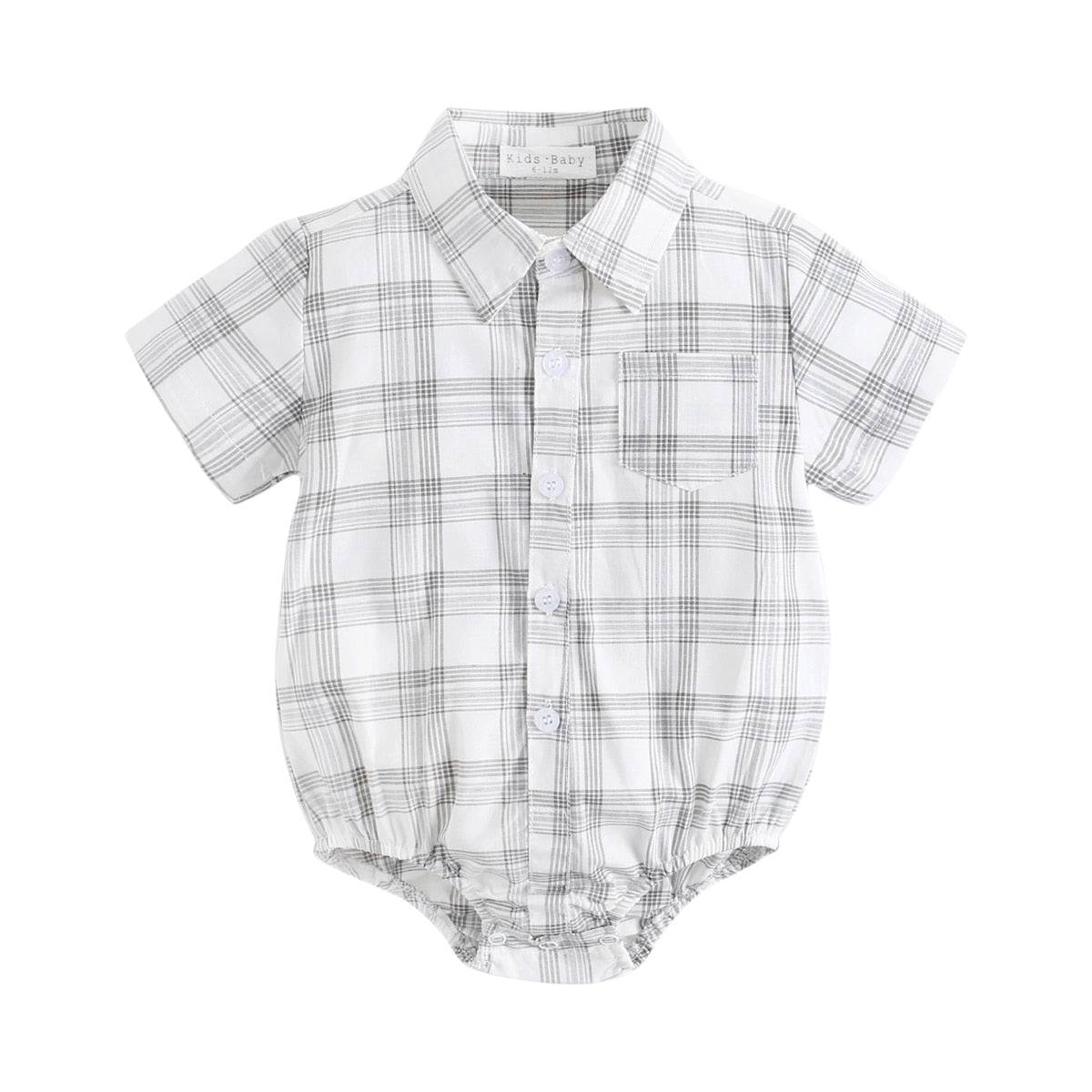 Baby Boy Button Up Bodysuit w/ Collar (6-18M)