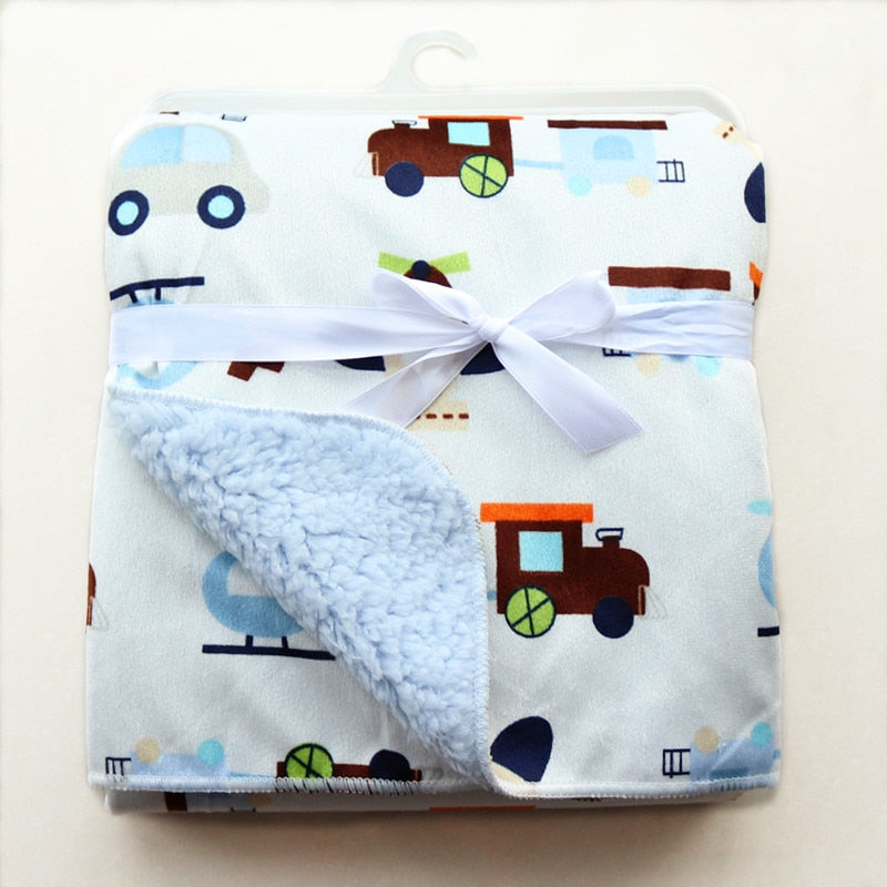 Double Layer Fleece Baby Blankets (Multiple Style/Color Options)