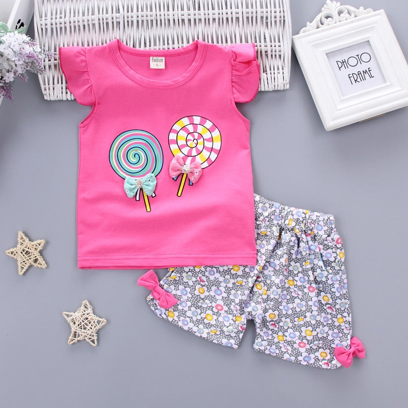 Girl's 2-Piece Short Sets (Size 6 Month-5T)