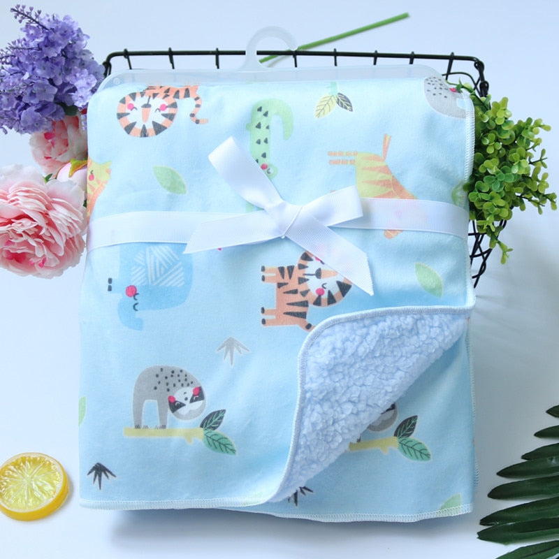 Double Layer Fleece Baby Blankets (Multiple Style/Color Options)