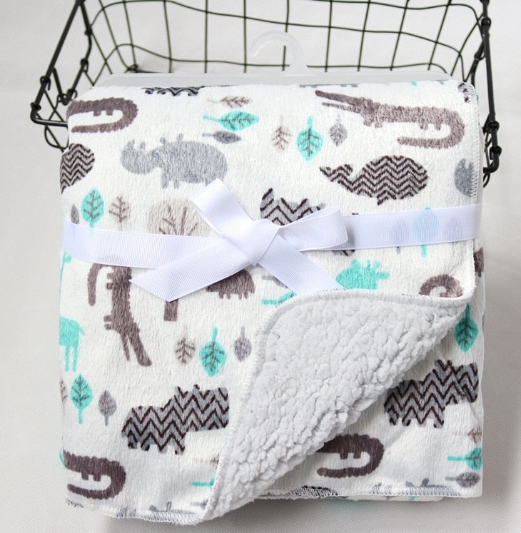 Double Layer Fleece Baby Blankets (Multiple Style/Color Options)