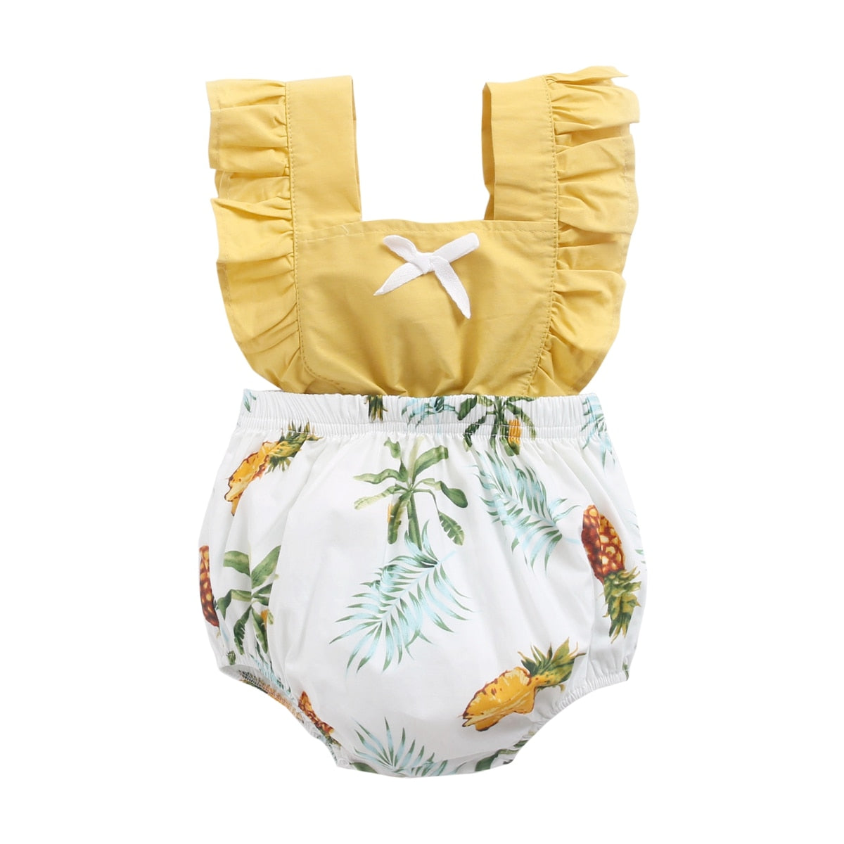 Baby Girl Ruffle Body Suit: Pineapple (0-18m)