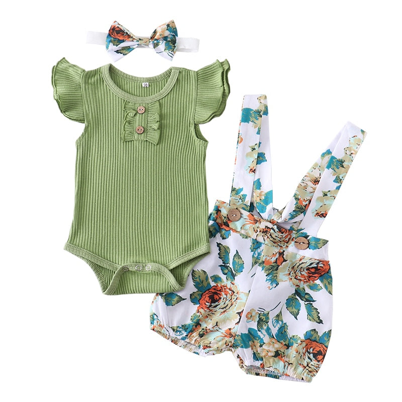 Baby Girl Ruffle Romper Set w/ Matching Headband (24M)