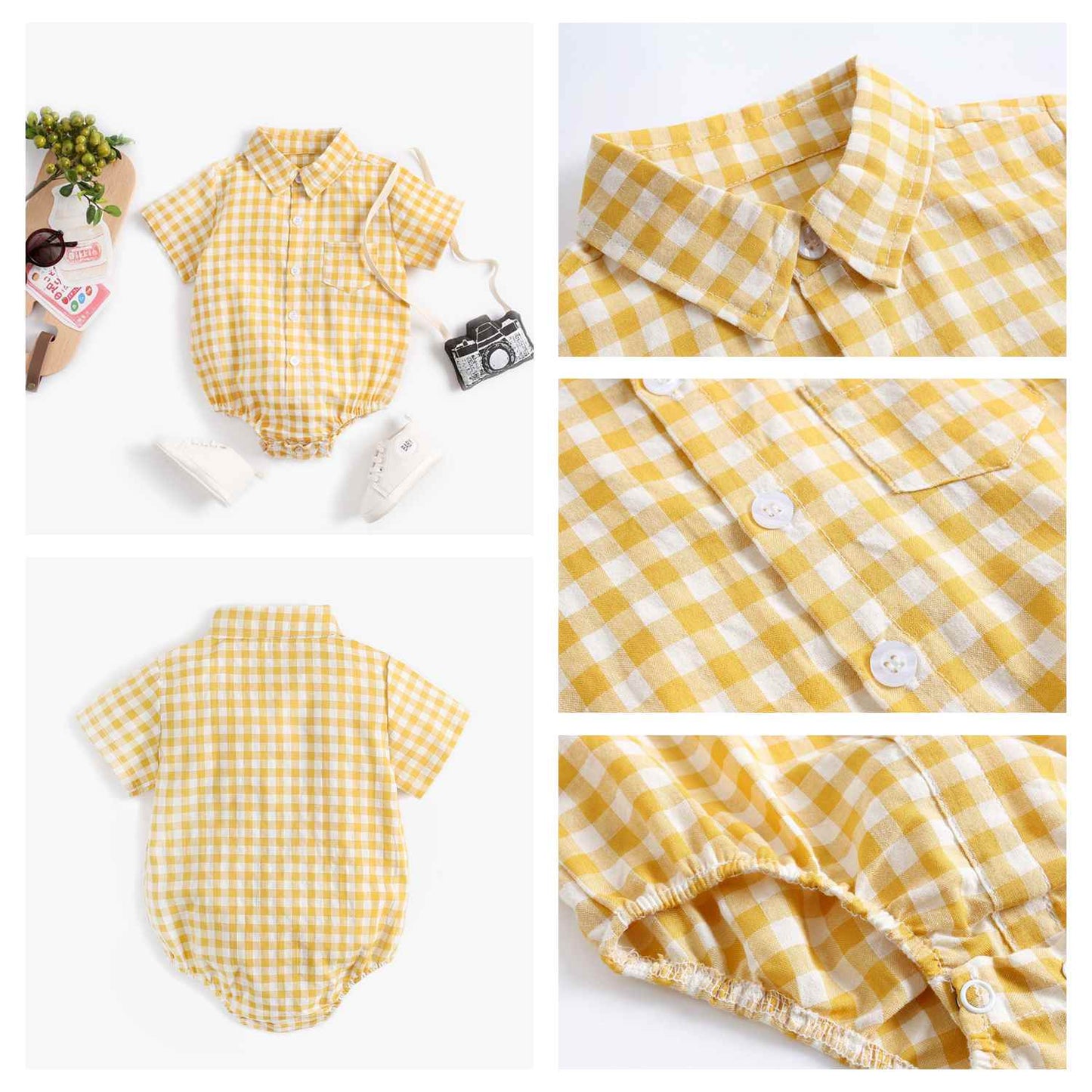 Baby Boy Button Up Bodysuit w/ Collar (6-18M)