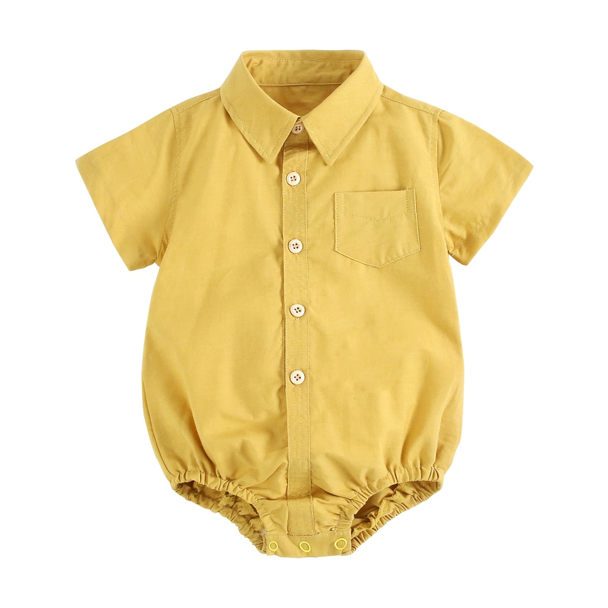 Baby Boy Button Up Bodysuit w/ Collar (6-18M)