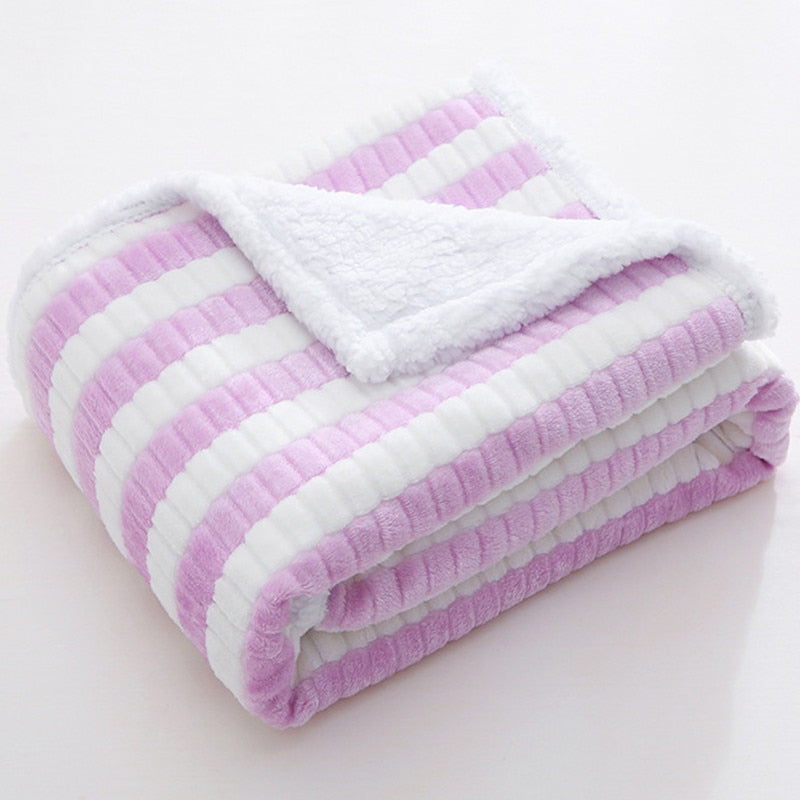 Double Layer Fleece Baby Blankets (Multiple Style/Color Options)