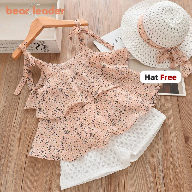 Girl's 2-Piece short Set w/Hat (2-6T)