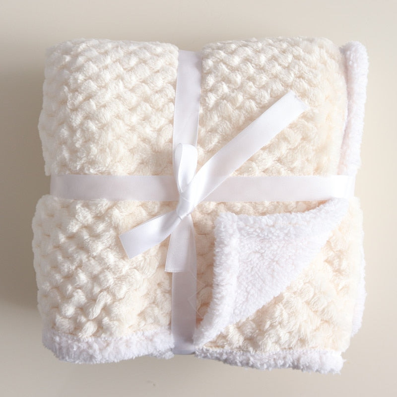 Double Layer Fleece Baby Blankets (Multiple Style/Color Options)