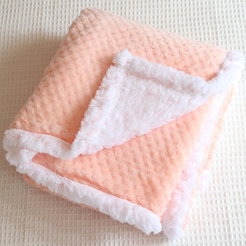 Double Layer Fleece Baby Blankets (Multiple Style/Color Options)