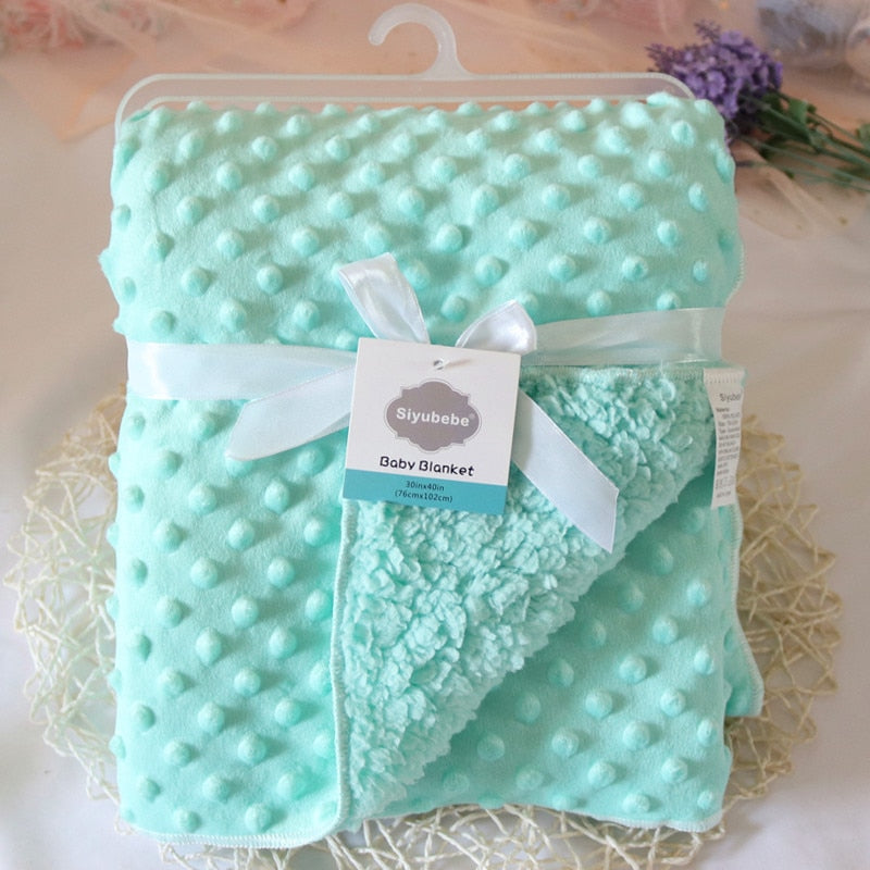 Double Layer Fleece Baby Blankets (Multiple Style/Color Options)