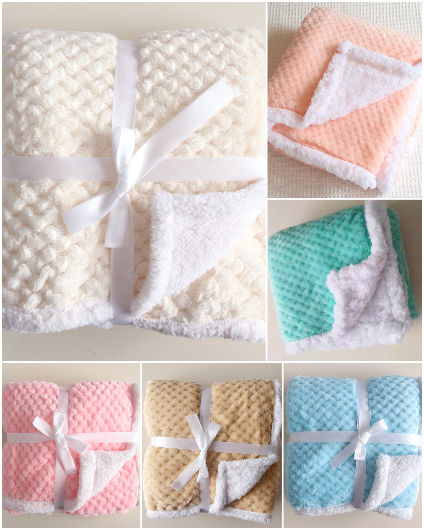 Double Layer Fleece Baby Blankets (Multiple Style/Color Options)