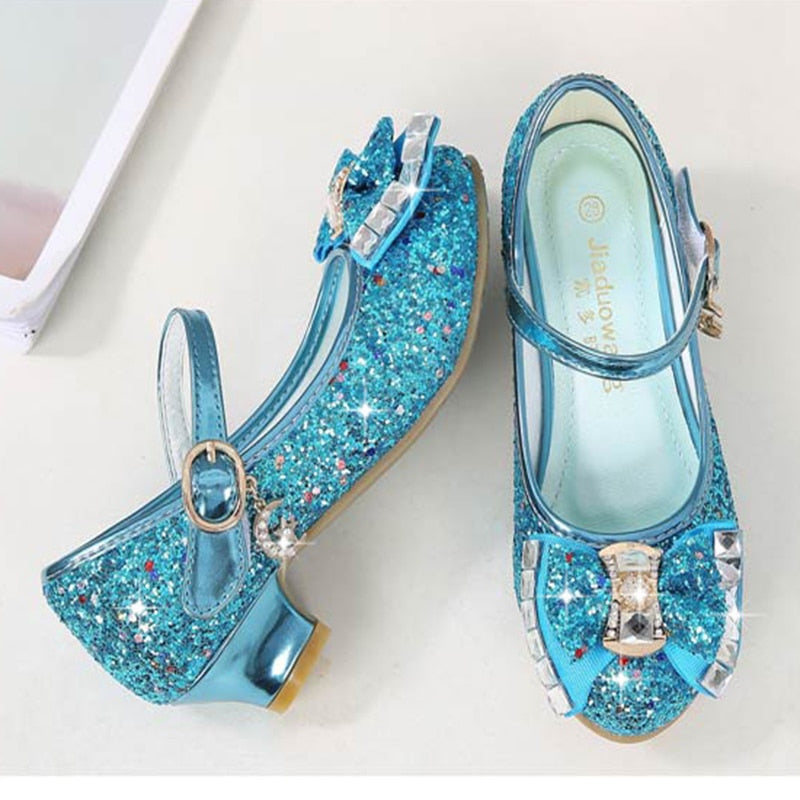 Girls Glitter Dress Shoes: Blue