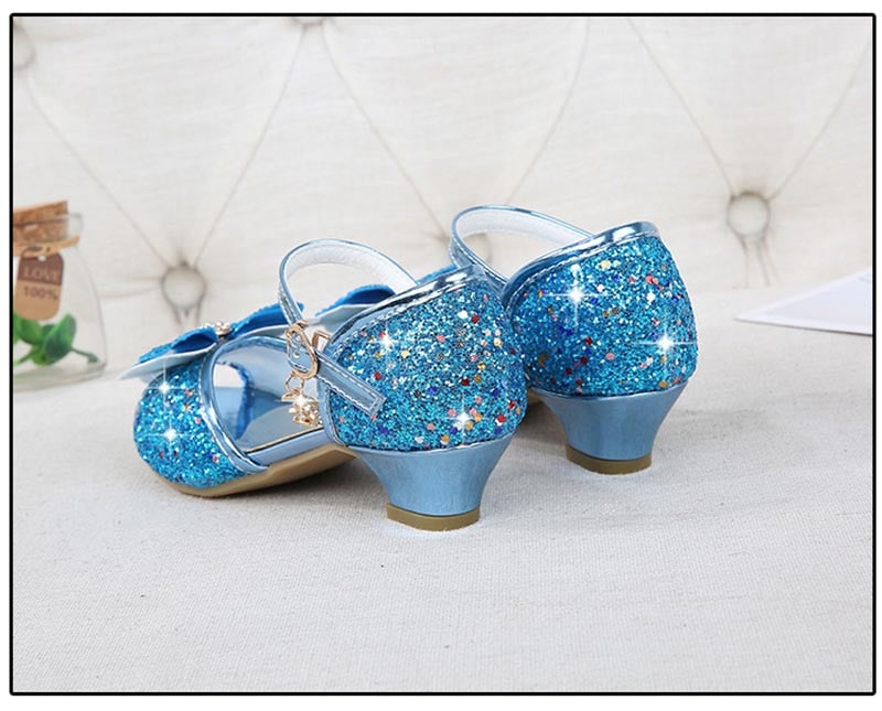 Girls Glitter Dress Shoes: Blue