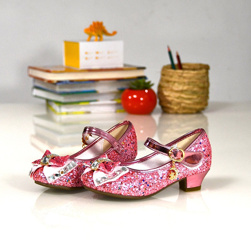 Girls Glitter Dress Shoes: Red