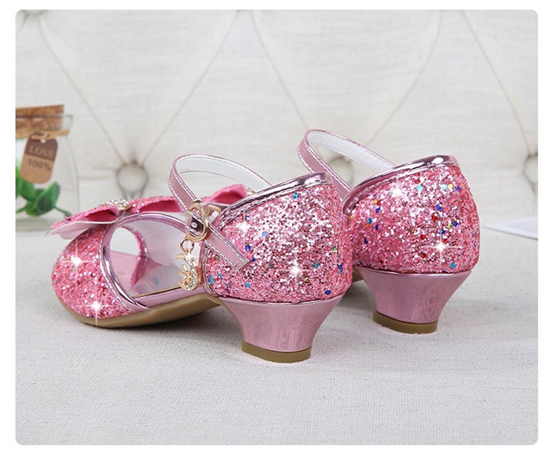 Girls Glitter Dress Shoes: Pink