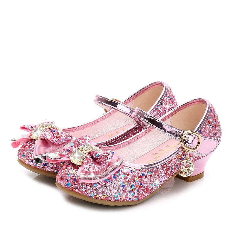 Girls Glitter Dress Shoes: Pink