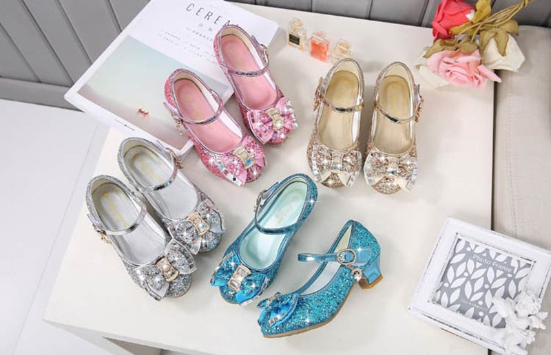 Girls Glitter Dress Shoes: Blue