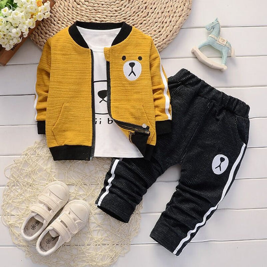 Baby Boy 3pc Bear Jogger Set (9-24m, Multiple Colors Available)