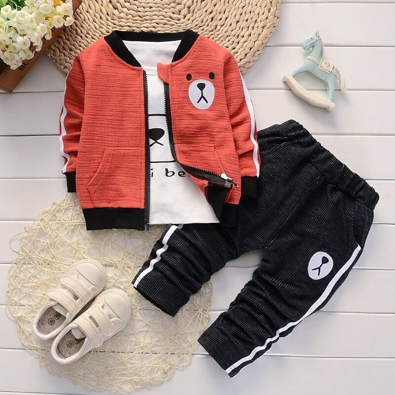 Baby Boy 3pc Bear Jogger Set (9-24m, Multiple Colors Available)