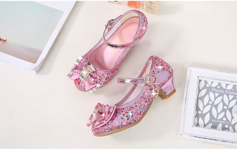 Girls Glitter Dress Shoes: Pink