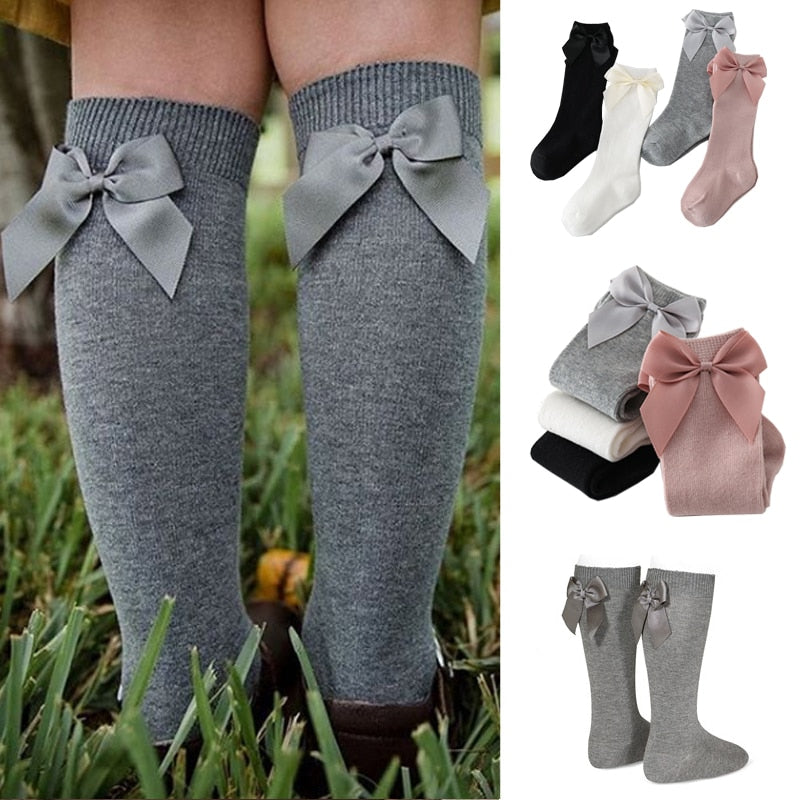 Girls Knee Socks w/Bow (Newborn-5y)