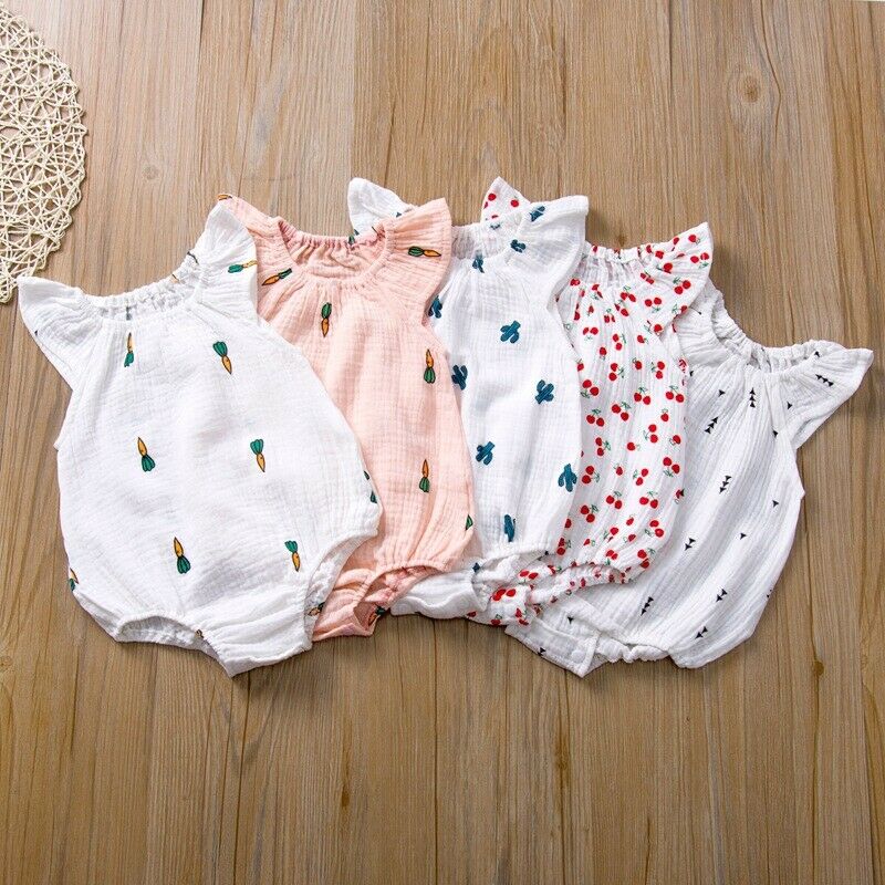 Baby Girl Linen Romper (6-18M)