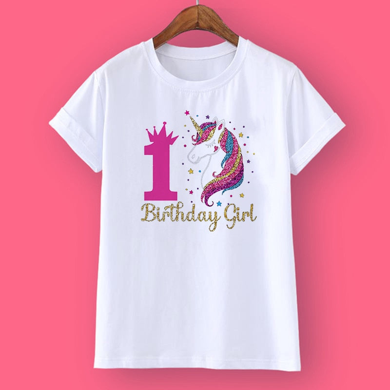 Unicorn Birthday Shirt w/Age Number