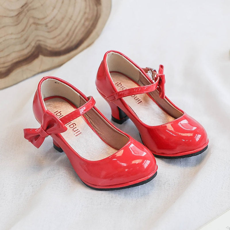 Girls Glitter Dress Shoes: Red