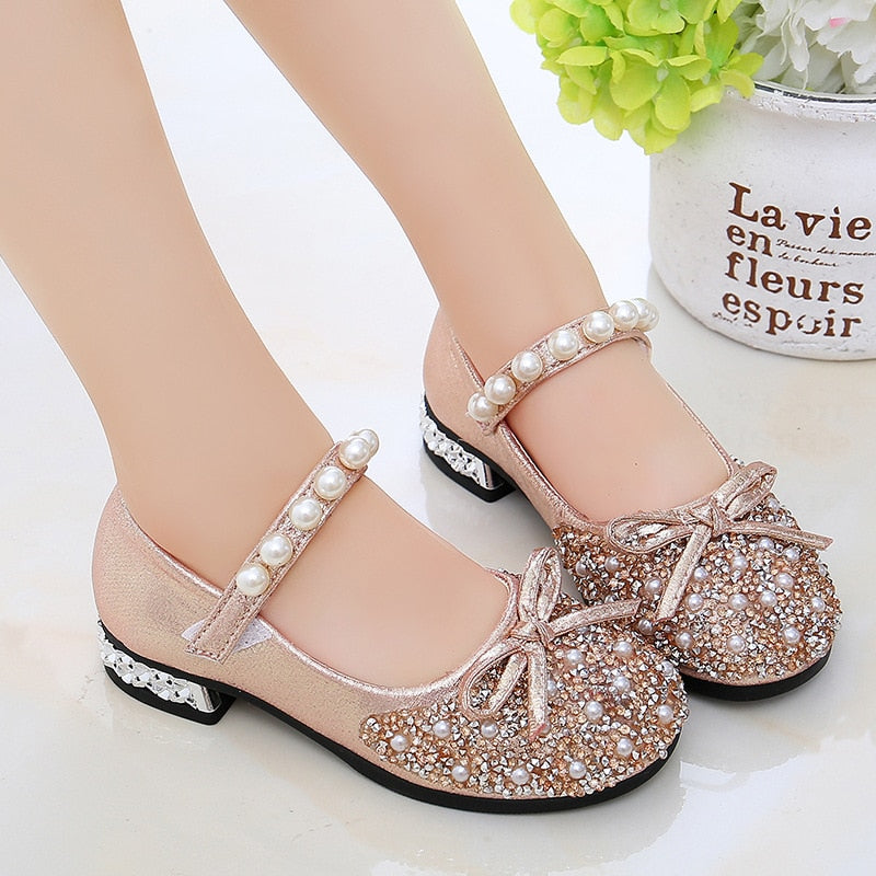 Girls Glitter Dress Shoes: Pink