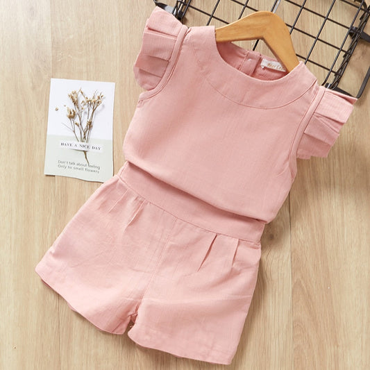 Girls 5T-7 Dressy Short Set 2pc Pink (Multiple Color Options)