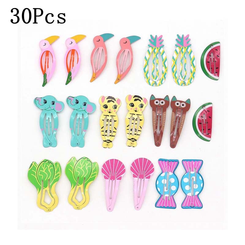 30-Piece Assorted Hair Clips (Multiple Colors & Shapes)