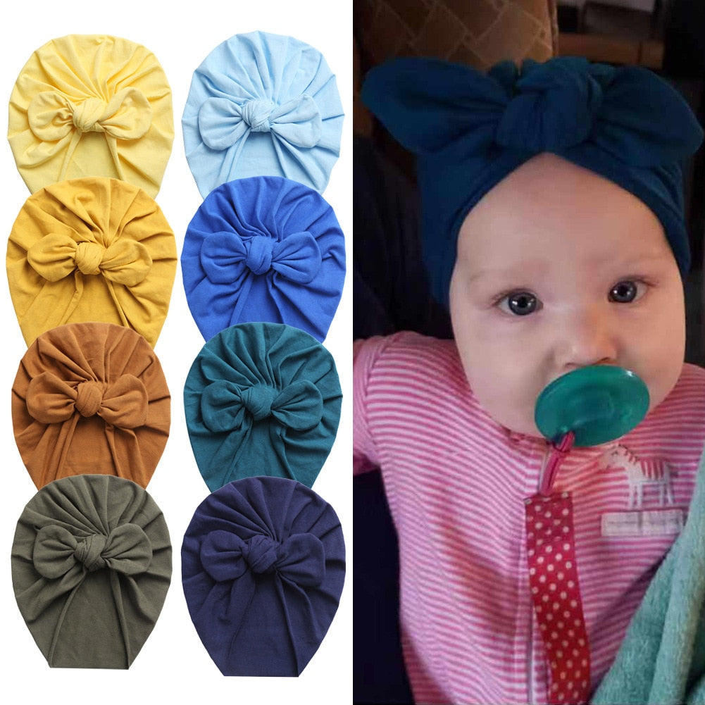 Baby Girl Bow Turban (Multiple Color Options)