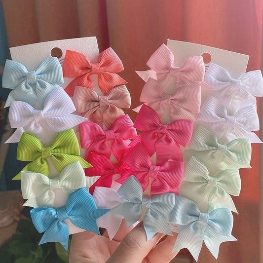 10PC Mini Hair Bows with Clip